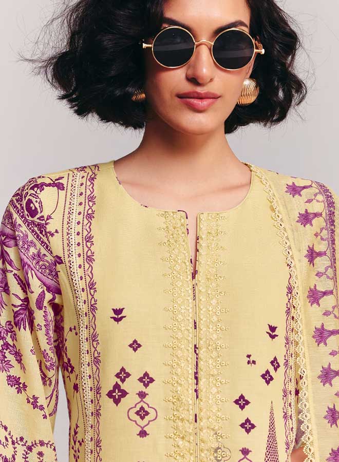 Pure cotton unstitched suit set for women