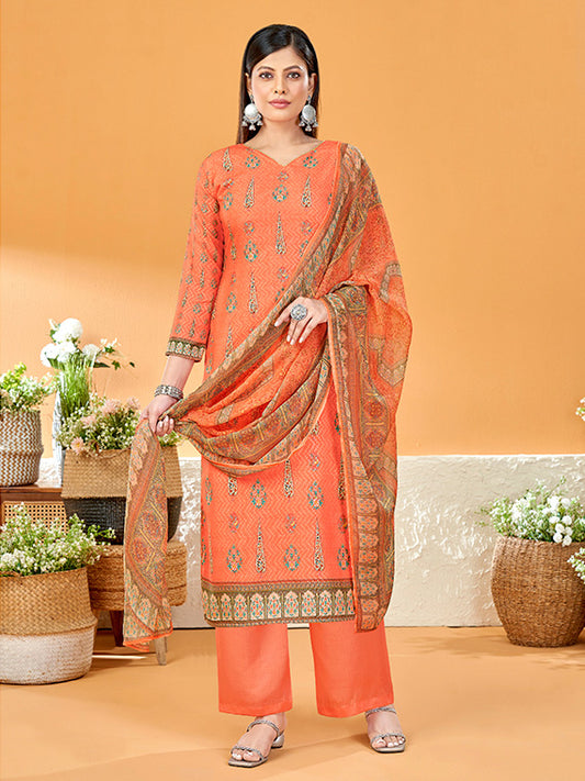 Alok Cotton Printed Unstitched Suit Material with Dupatta for Ladies Alok Suit