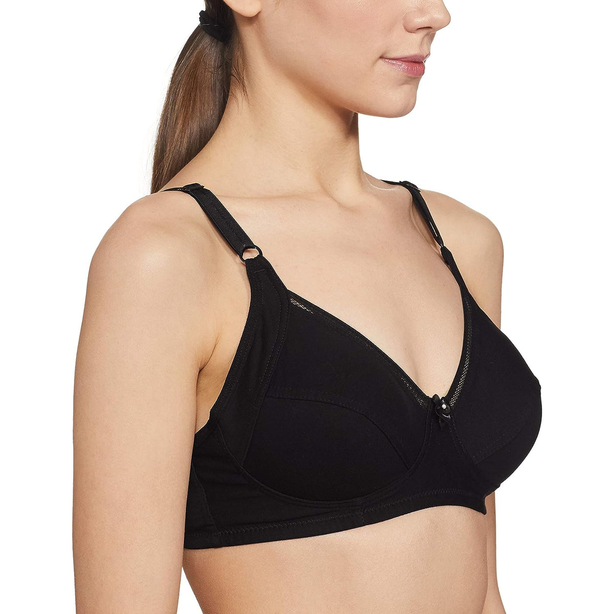 Lovable Pure Cotton Women All Day Long Black Cotton Bra