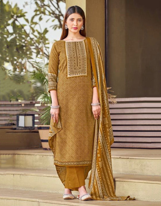 Unstitched Woolen Pashmina Winter Suit Dress Materials for Women