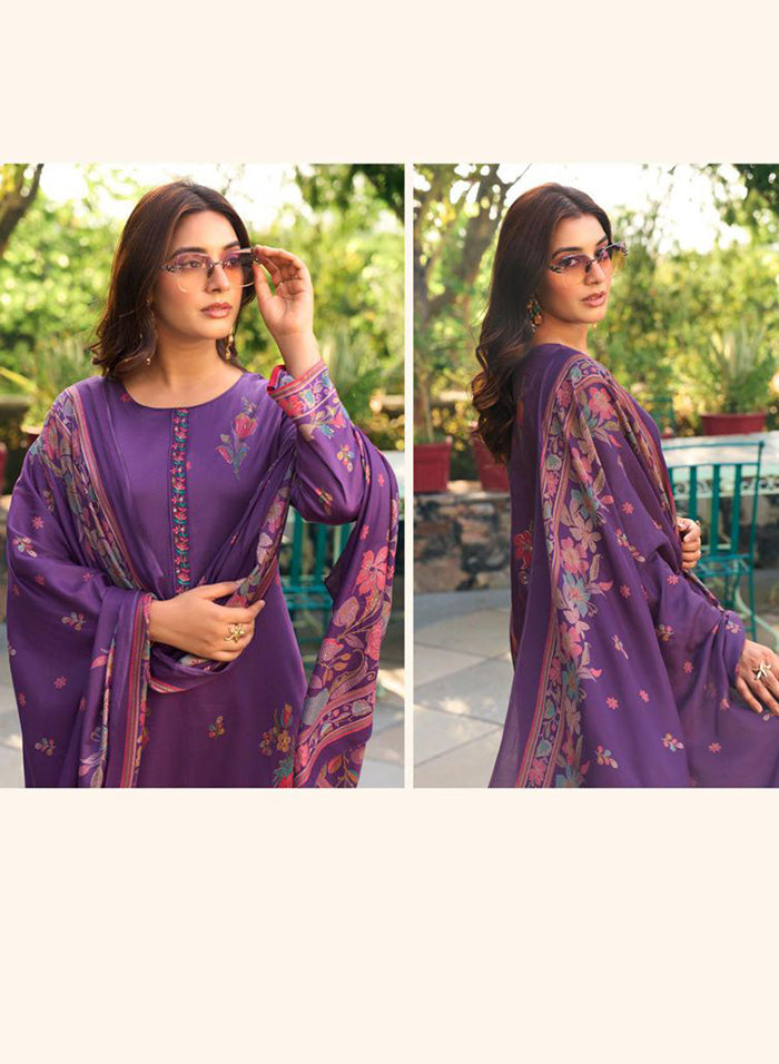 Party Wear Cotton Satin Unstitched Suit Dress Material for Women