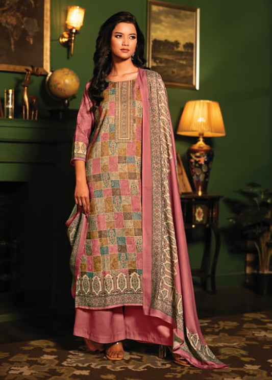 Rivaa Unstitched Cotton Satin Suit Dress Material for Women