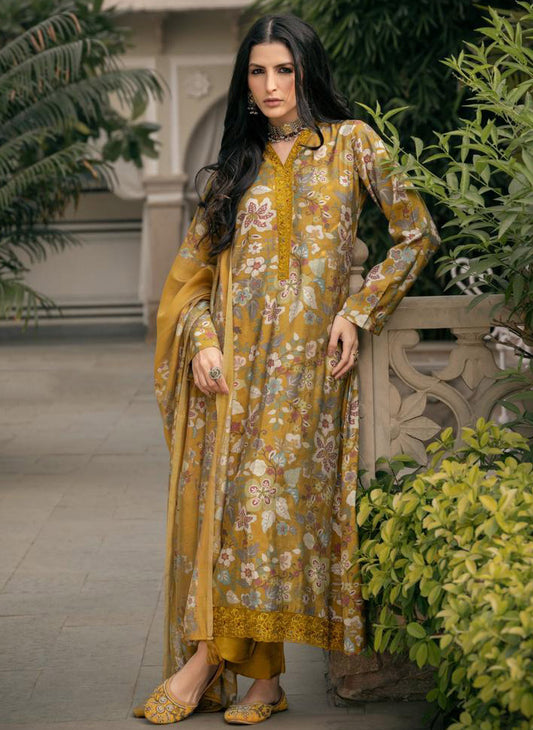 Elegant Party Wear Muslin Suit Material for Women – Unstitched Set