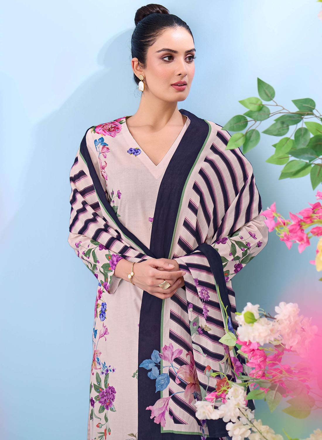 Ladies Pure Cotton Unstitched Salwar Suit Dress Material Set