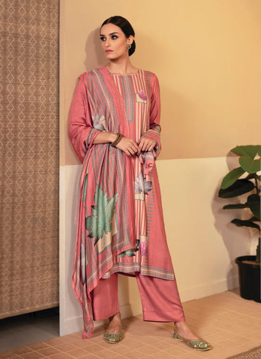 Rivaa Cotton Satin Unstitched Salwar Suit Dress Material for Women