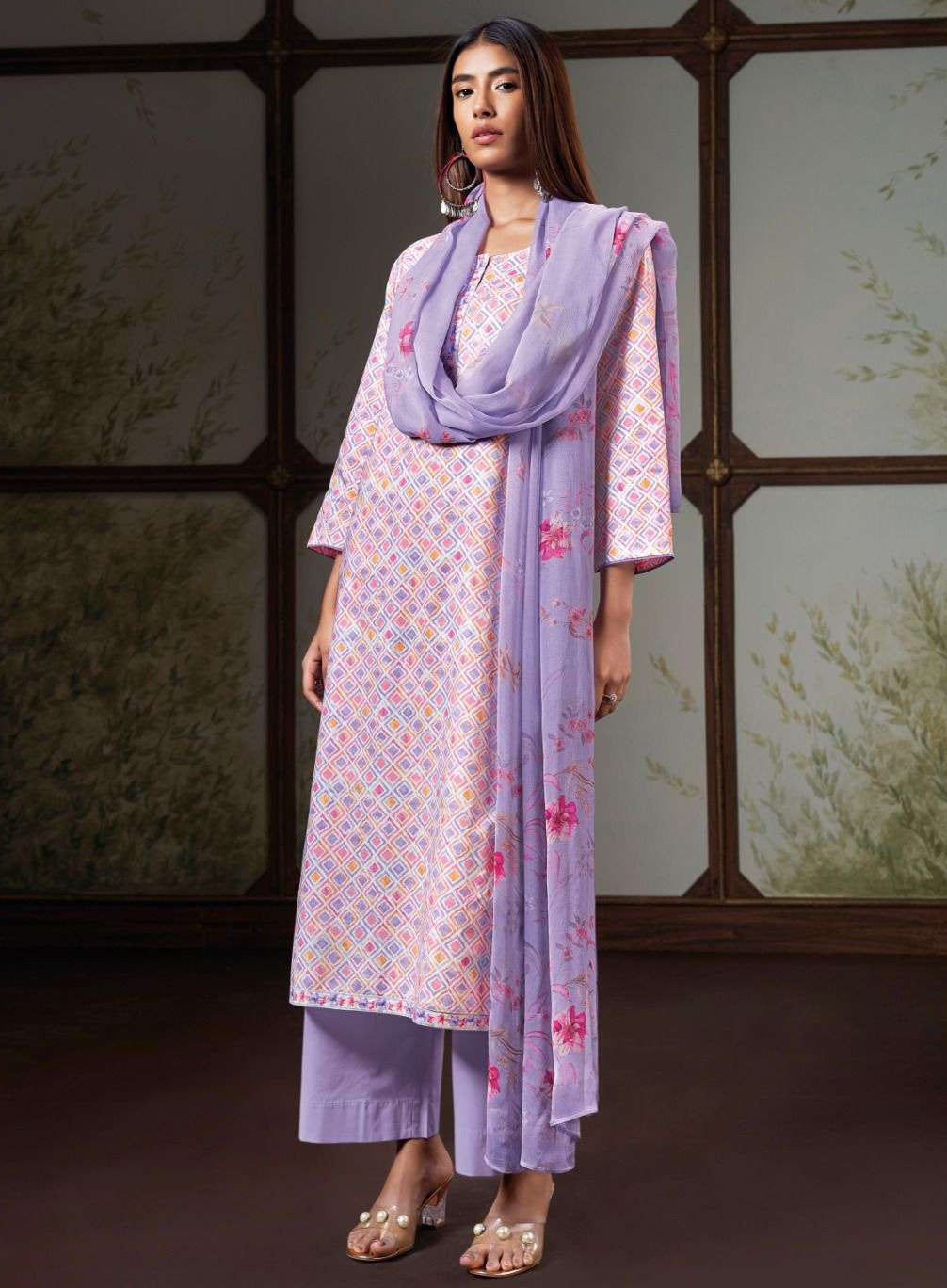 Ganga Pure Cotton Printed Unstitched Suit Material for Women