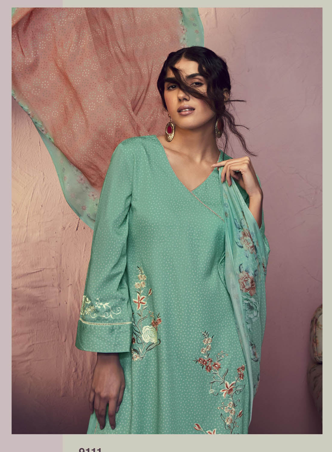 Kimora Party Wear Cotton Satin Unstitched Suit Dress Material for Women Kimora