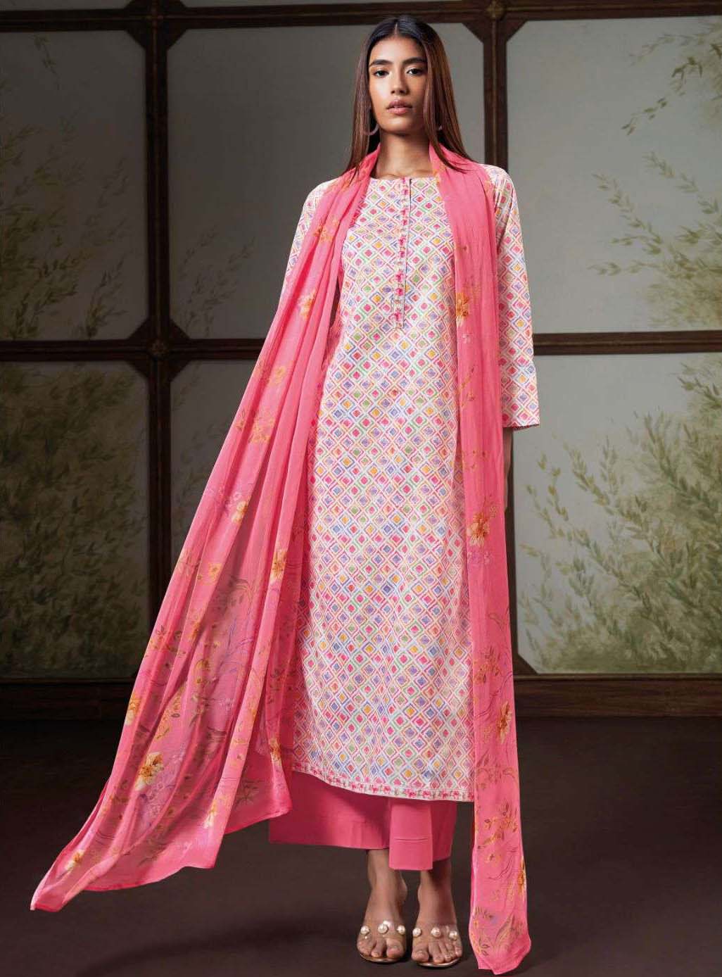 Ganga Pure Cotton Unstitched Salwar Suit Dress Material for Women