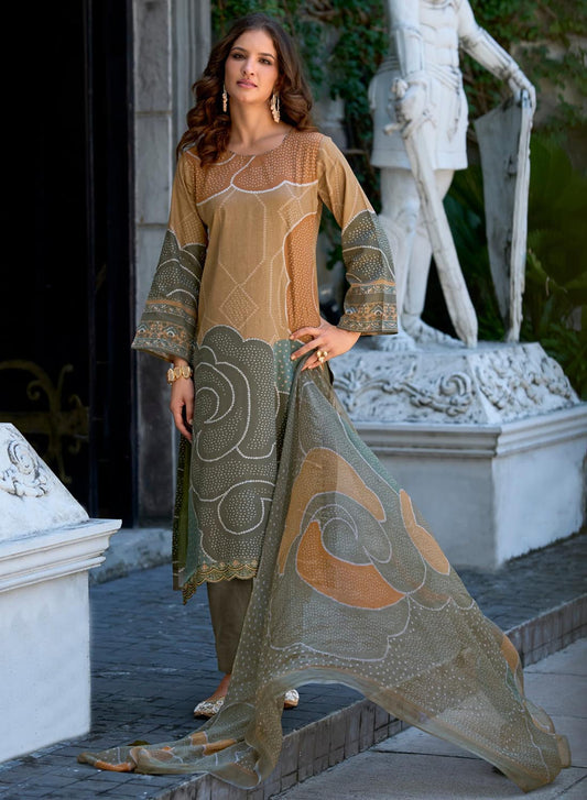 Pure Jam Cotton Unstitched Salwar Suit Material with Embroidery