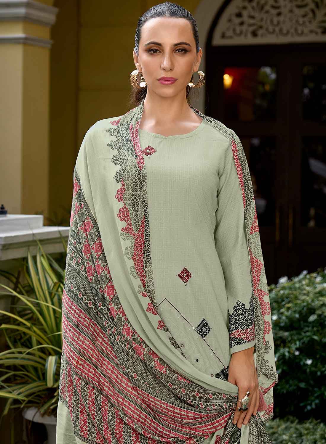 Women's Unstitched Lawn Cotton Salwar Suit Set Material