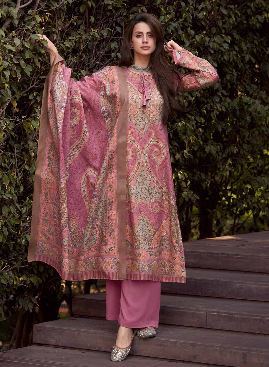 Mumtaz Arts Pure Cambric Cotton Printed Unstitched Suit Dress Material