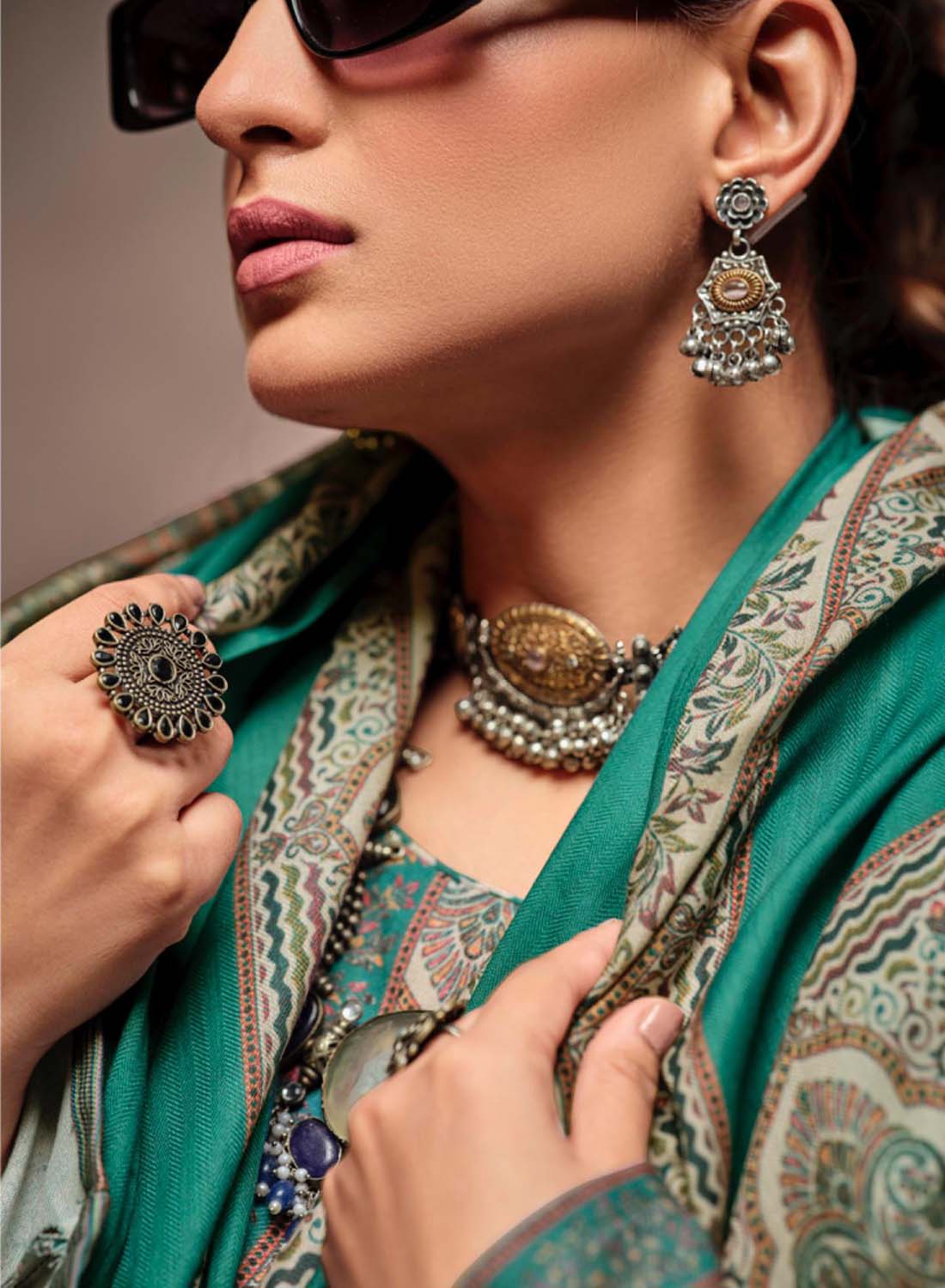 Mumtaz Arts Unstitched Pashmina Winter Suit Dress Material for Women
