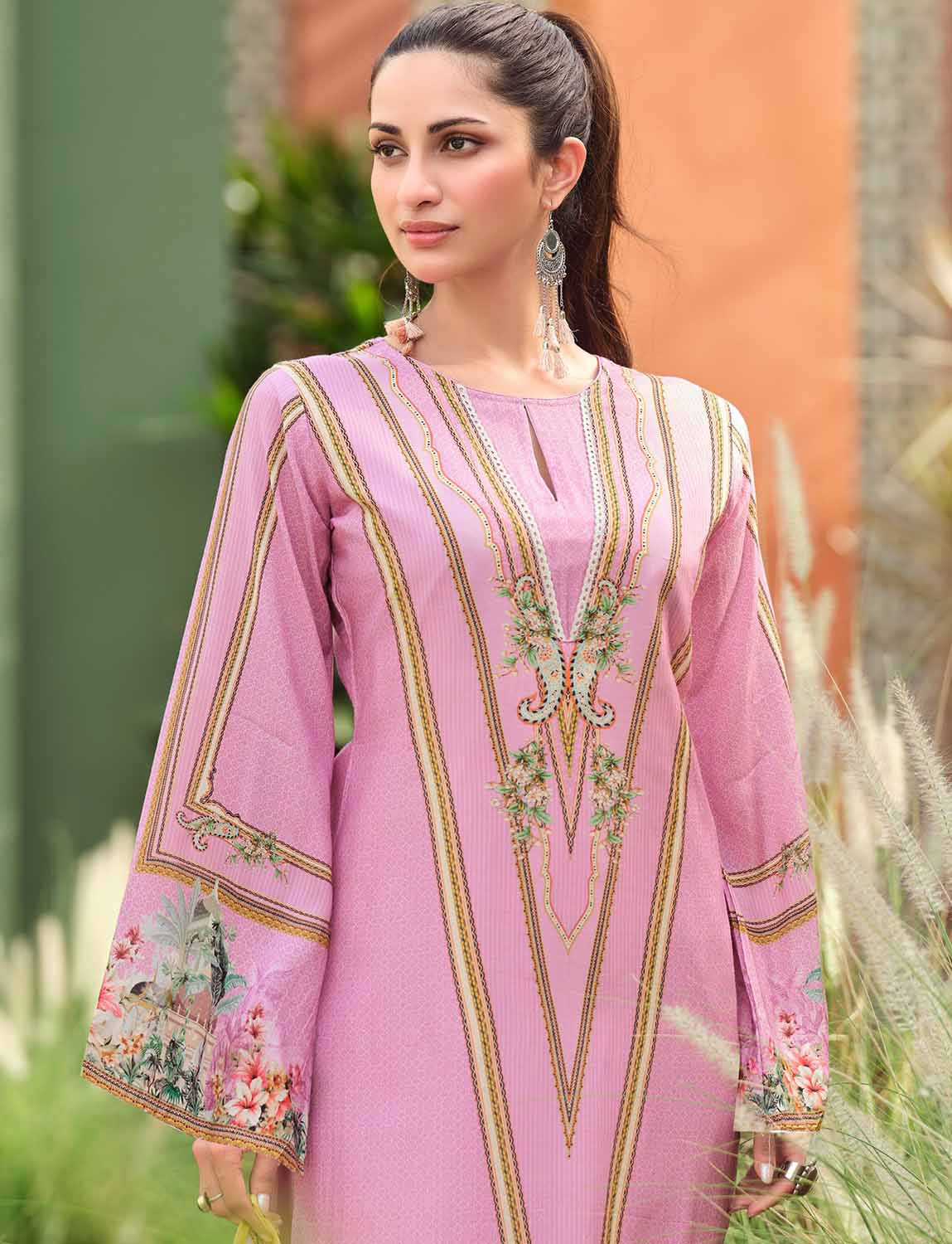 Sadhana Unstitched Women Cotton Suits Dress Material Lavender Sadhana