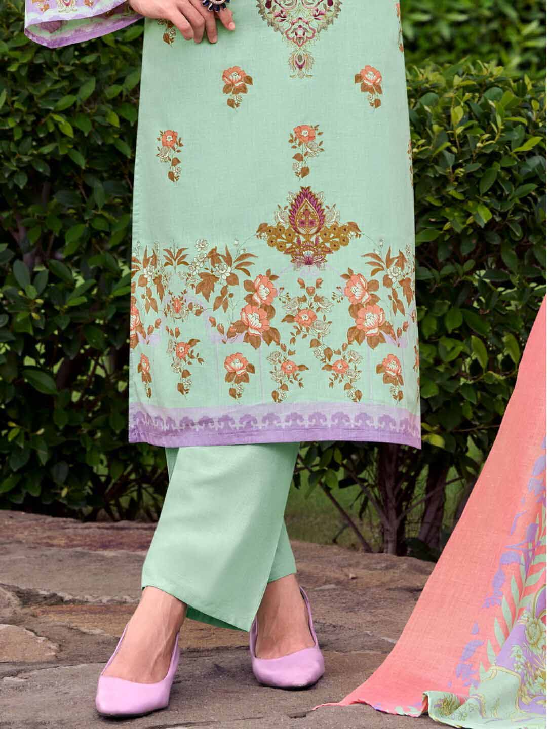 Pure Cotton Pakistani Print Unstitched Suit Material with Embroidery
