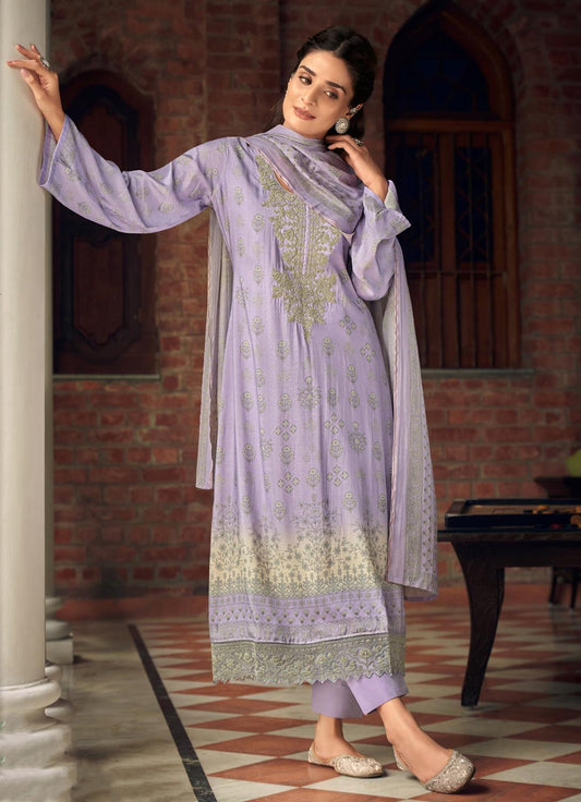 Pure Muslin Party Wear Unstitched Suit Dress Material for Women