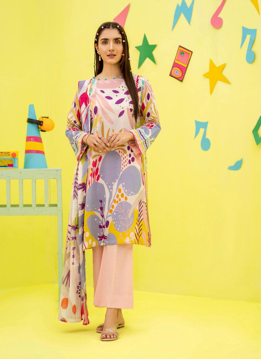 Pure Lawn Pakistani Printed Suit Material with Dupatta Popinn Pink GJ Collection