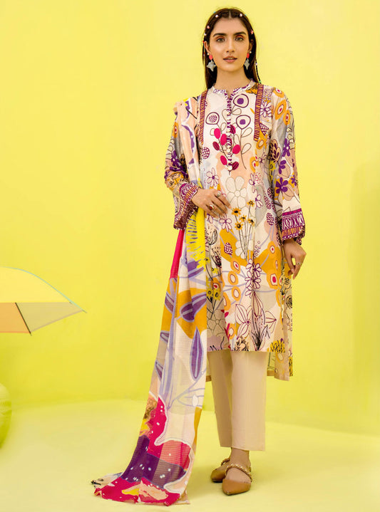 Pure Lawn Pakistani Printed Suit Material with Dupatta Popinn