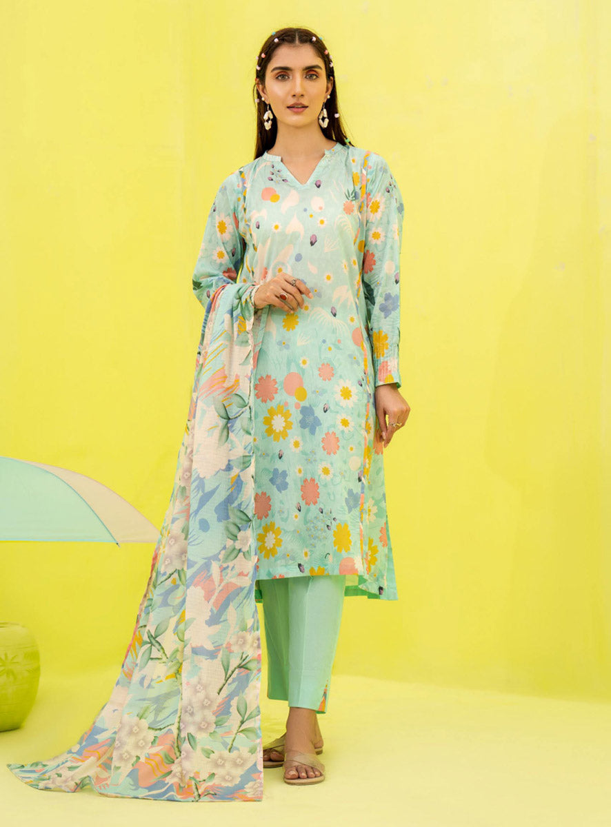 Women Pure Lawn Pakistani Printed Suit Material with Dupatta Popinn GJ Collection