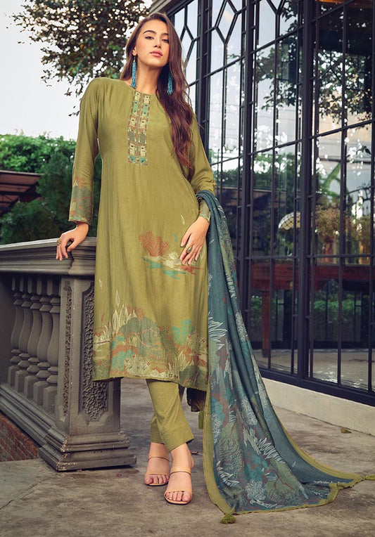 Party Wear Muslin Silk Unstitched Suit Dress Materials for Women