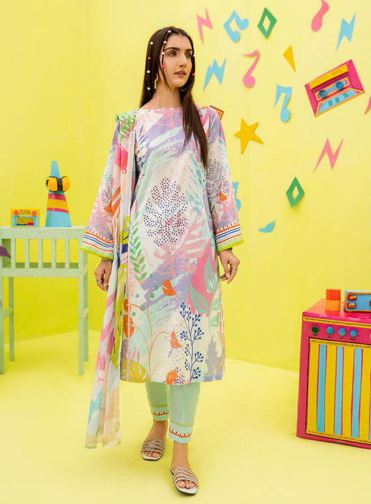 Pure Lawn Pakistani Printed Suit Material with Dupatta Popinn Sea Green