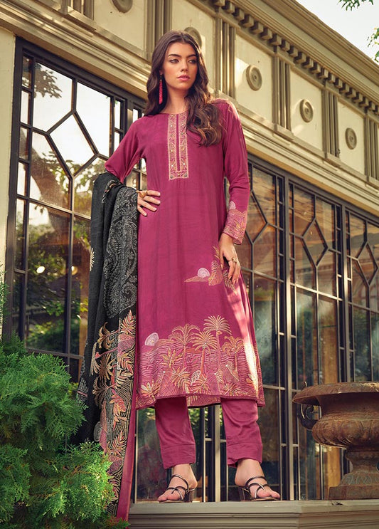 Muslin Silk Party Wear Unstitched Salwar Suit Dress Material for Women