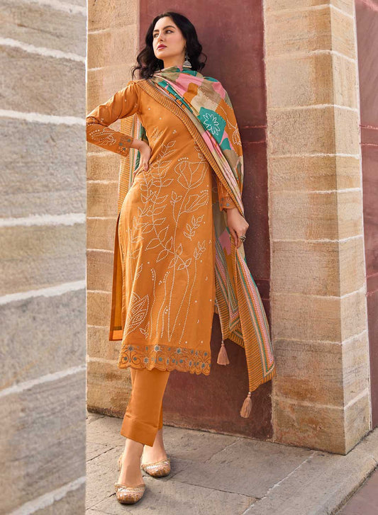Women's Pure Lawn Cotton Unstitched Salwar Suit Dress Material