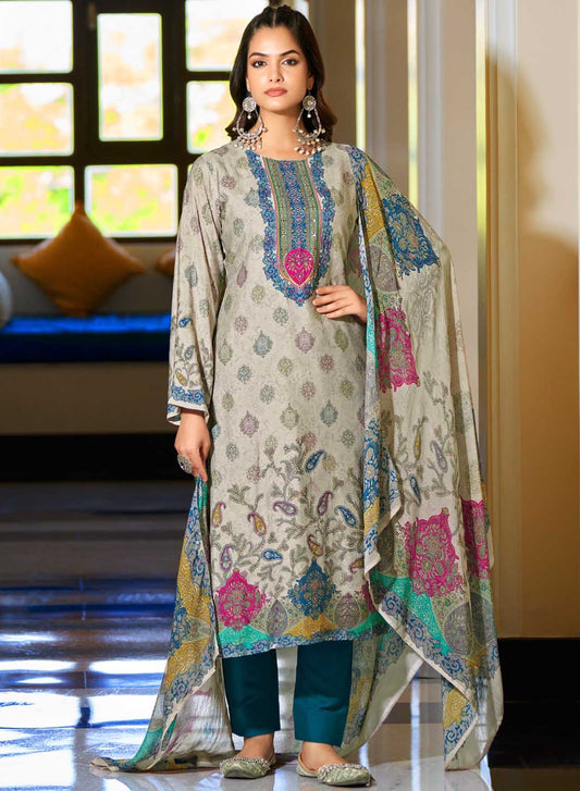 Unstitched Pashmina Winter Suit Set Dress Material for Women