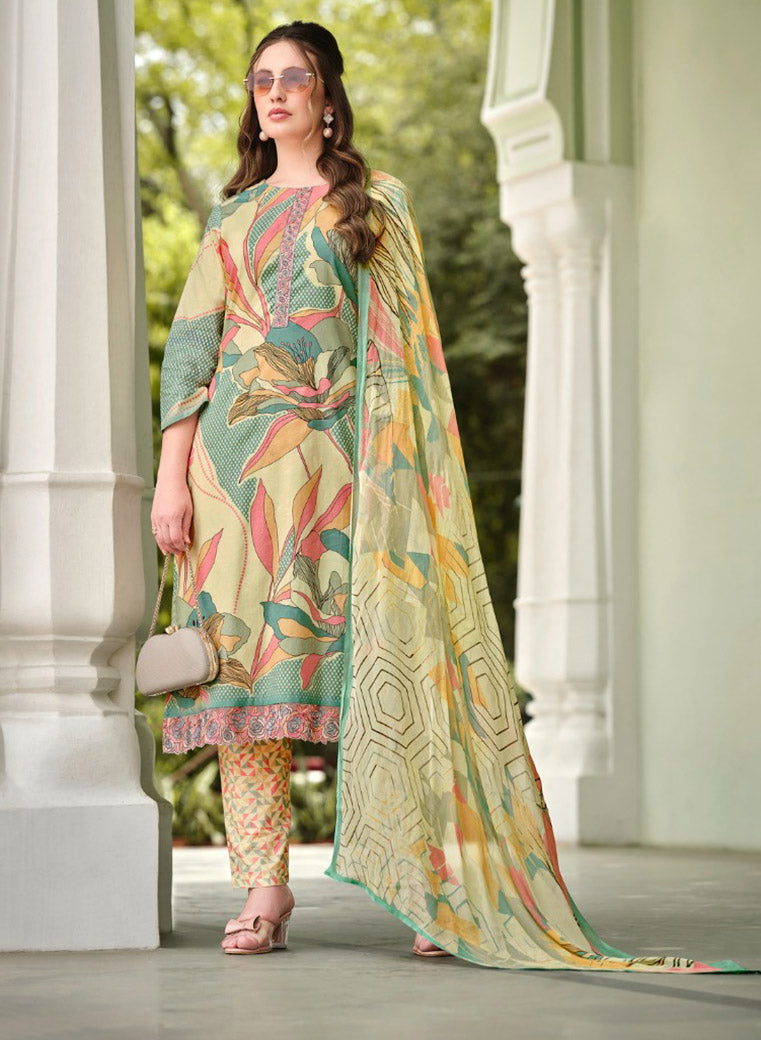 Simar Pure Lawn Cotton Unstitched Suit Dress Material for Women