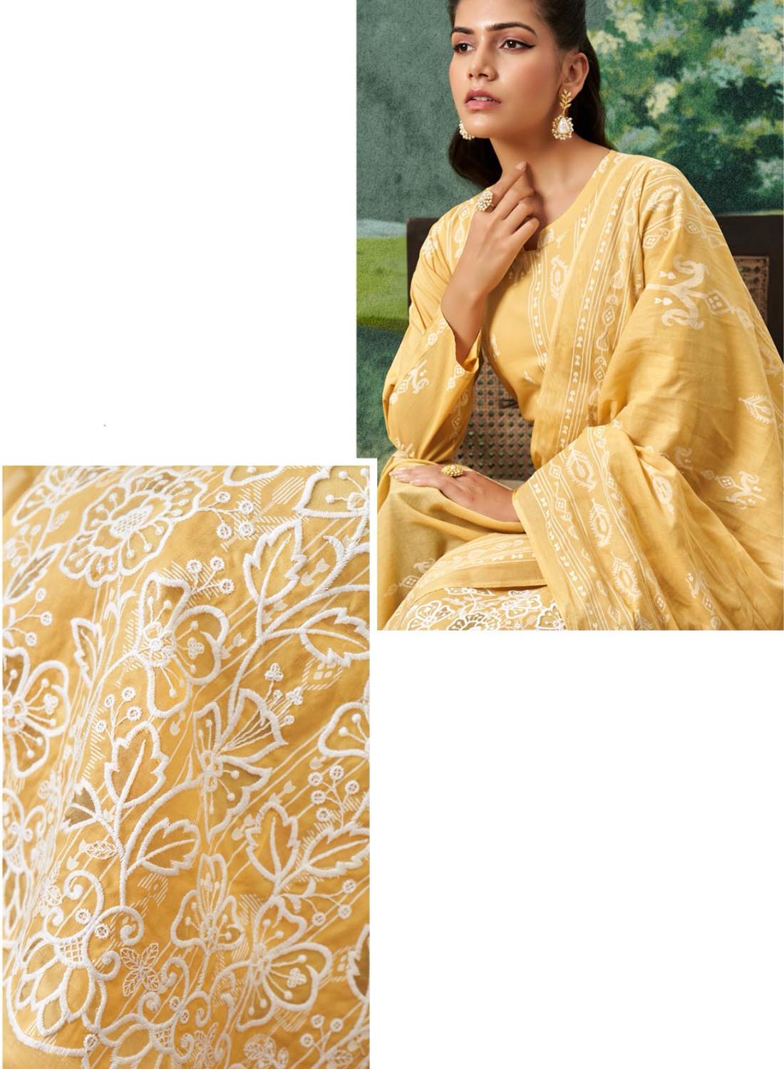 Pure Cotton Cambric Unstitched Suit Dress Material for Women