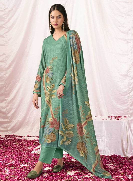 Unstitched Pashmina Winter Suit Dress Material Printed for Women