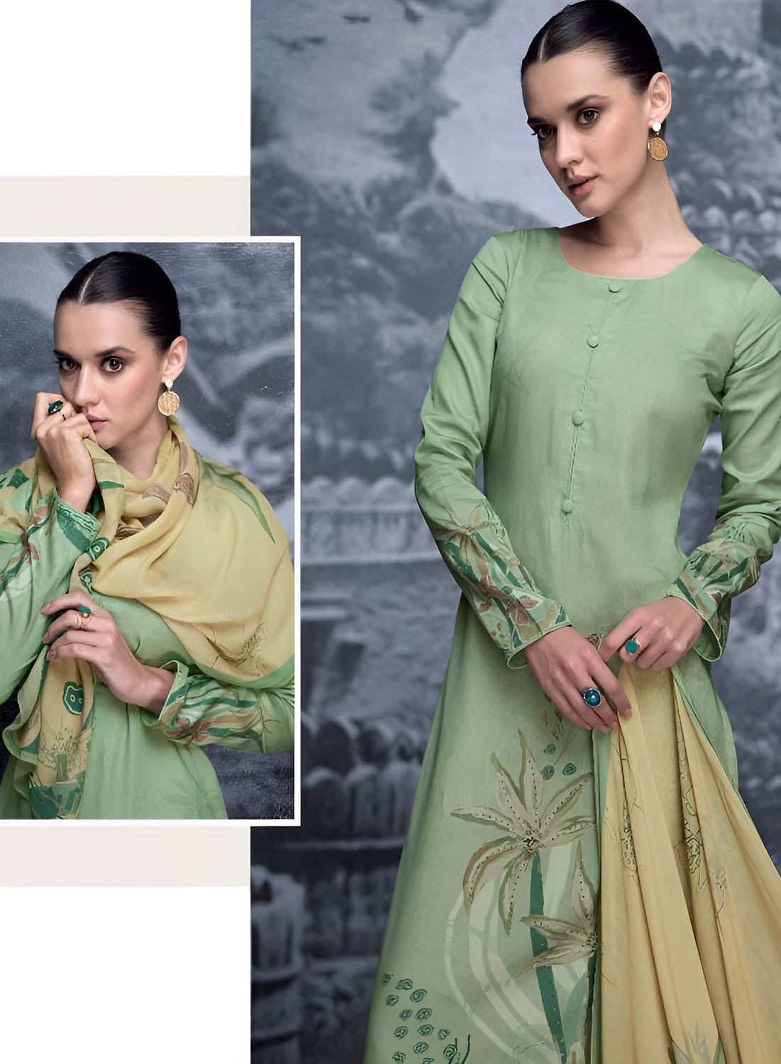 Pure Jam Silk Printed Unstitched Salwar Suit Set Dress Material