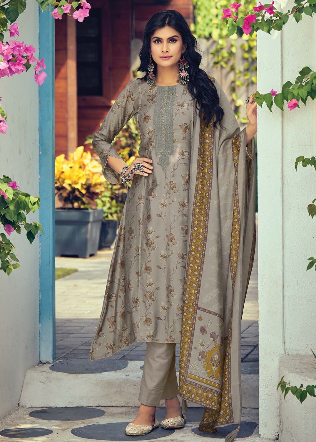 Pure Muslin Party Wear Women Salwar Suit Set Dress Materials Kilory Trends