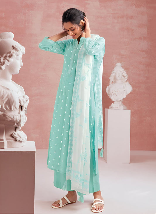 Latest Design Pure Cotton Unstitched Suit Dress Material for Women Ganga