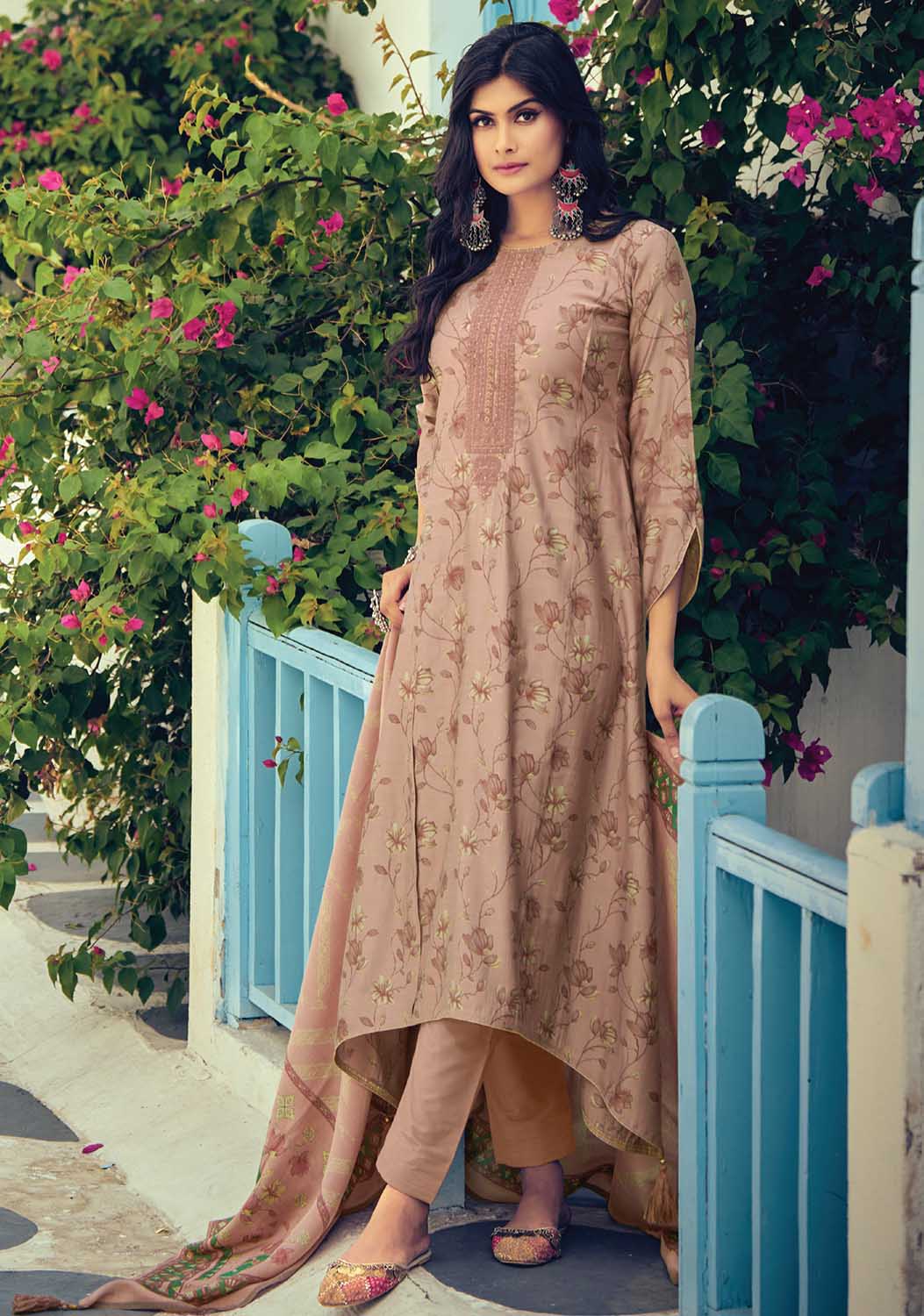 Pure Muslin Party Wear Unstitched Women Salwar Suit Fabric Kilory Trends