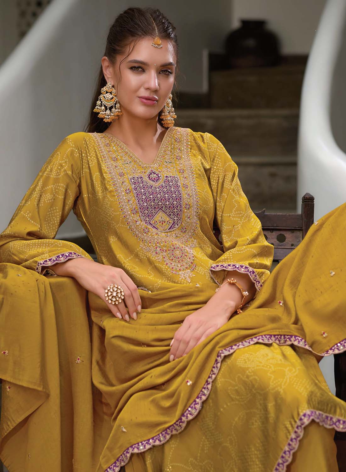 Women's Embroidered Party Wear Modal Silk Unstitched Salwar Suit Material