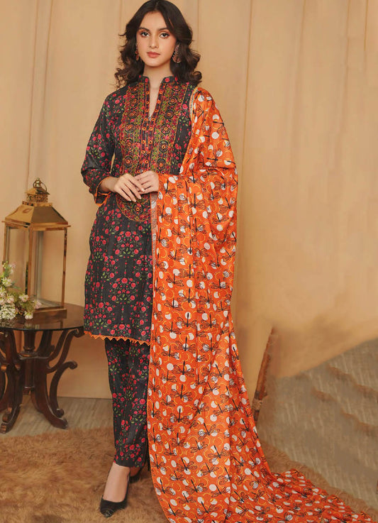 Embroidered Lawn Pakistani Suit by Zesh Textiles Unstitched S4
