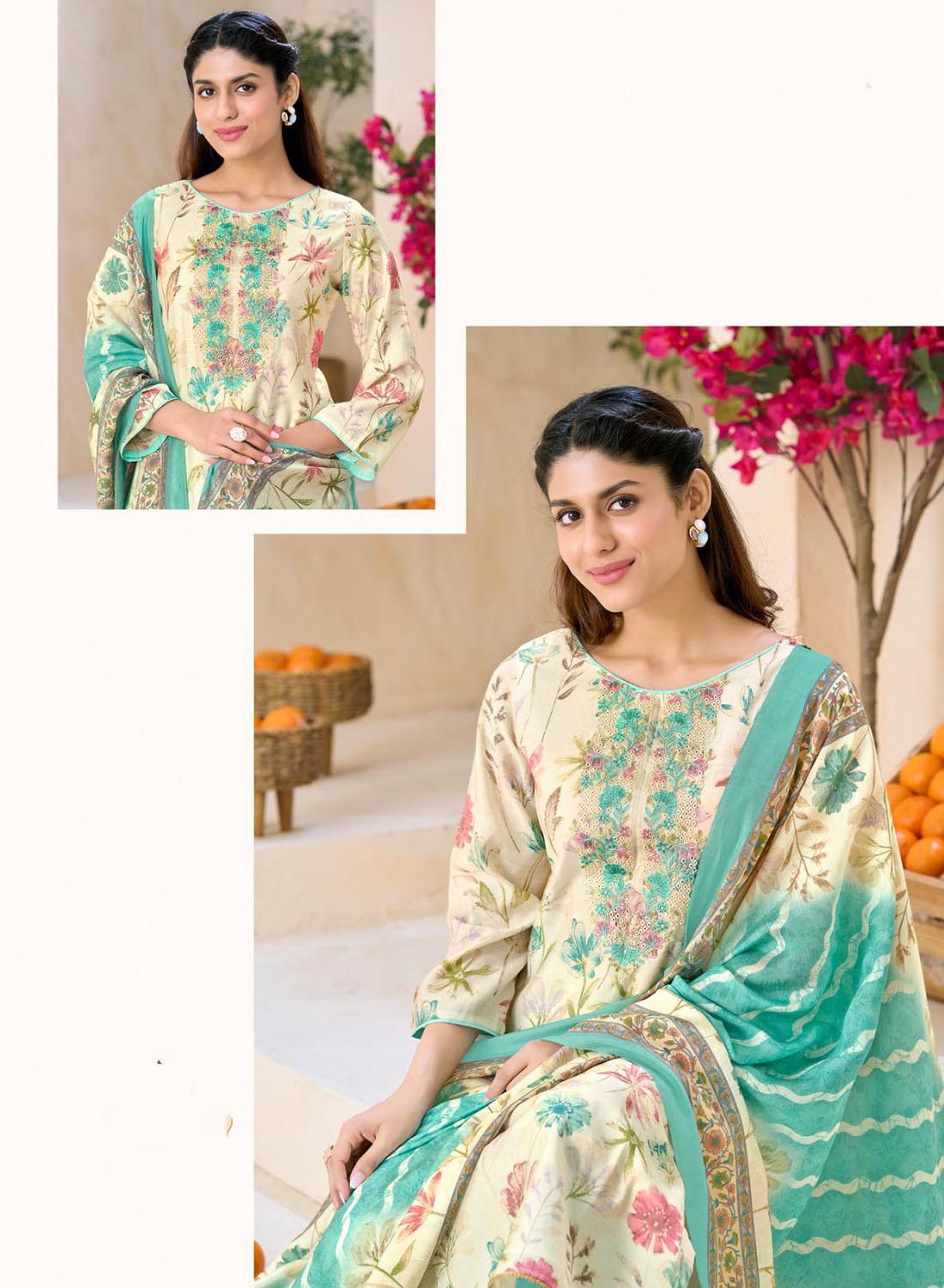 Latest Party Wear Modal Silk Unstitched Suit Material for Women