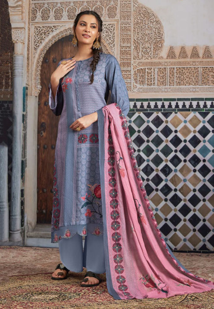 Sahiba Pure Cotton Satin Salwar Suit Dress Material for Women