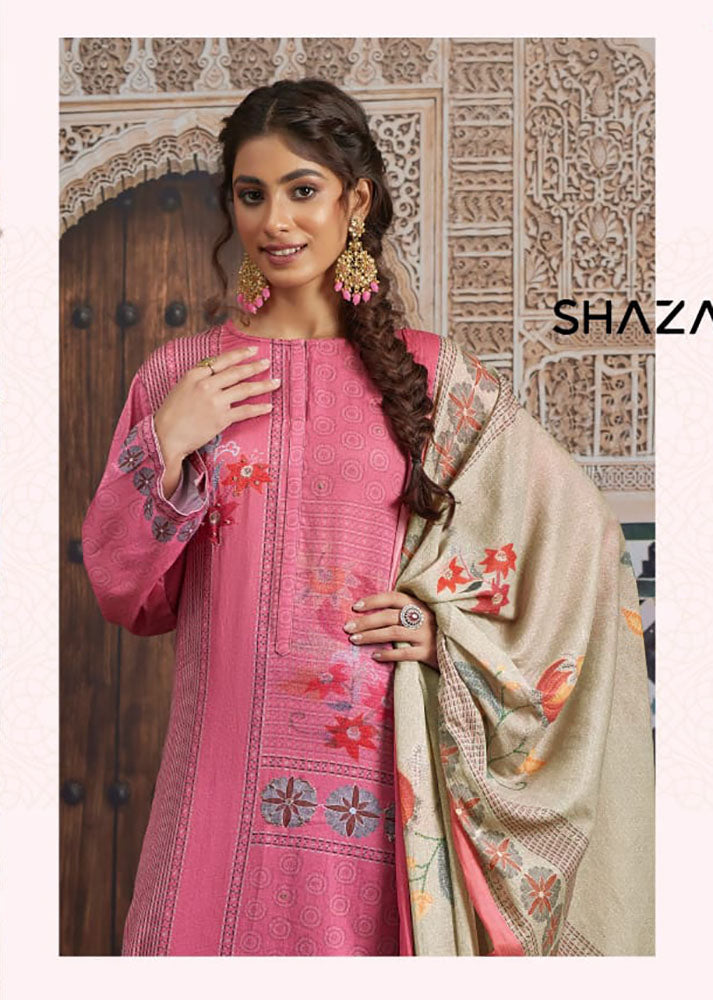 Sahiba Pure Cotton Satin Pink Salwar Suit Dress Material for Women