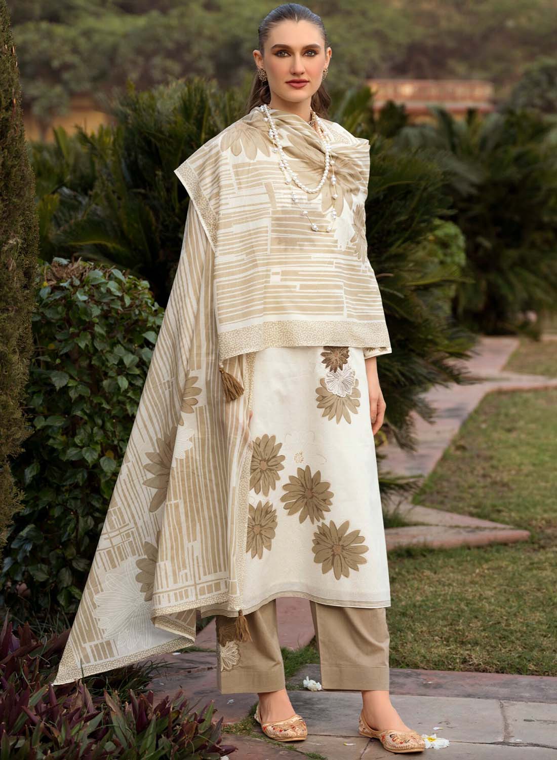 Summer Pure Lawn Cotton Embroidered Unstitched Suit for Women