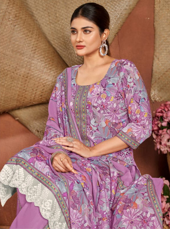 Rivaa Unstitched Pure Cotton Satin Salwar Suit Material for Women