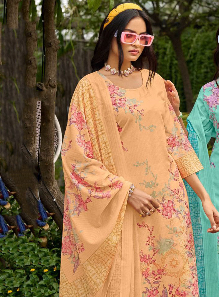 Printed Unstitched Cotton Salwar Suit Dress Material for Women
