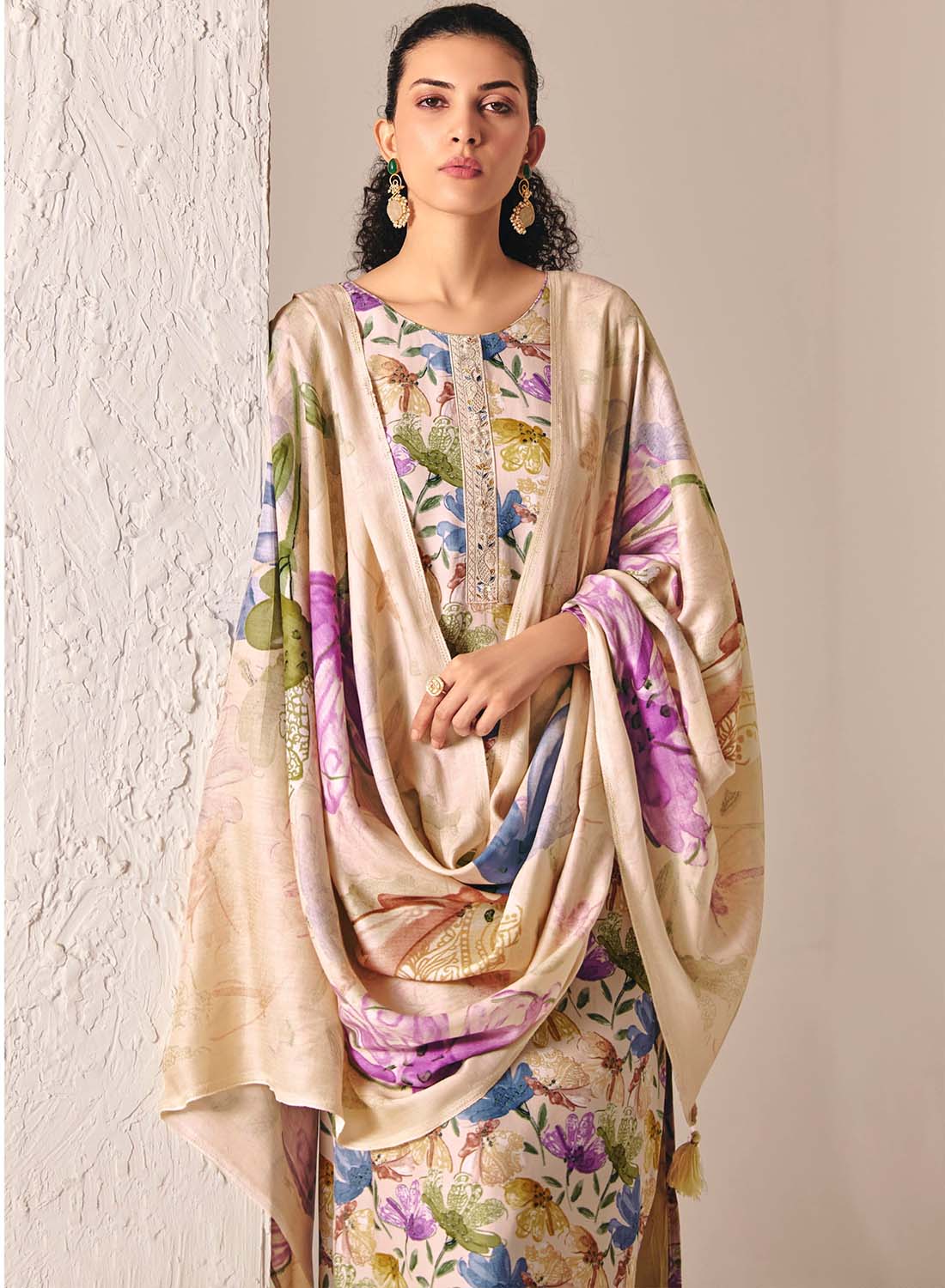 Unstitched Pashmina Winter Salwar Suit Dress Material for Women