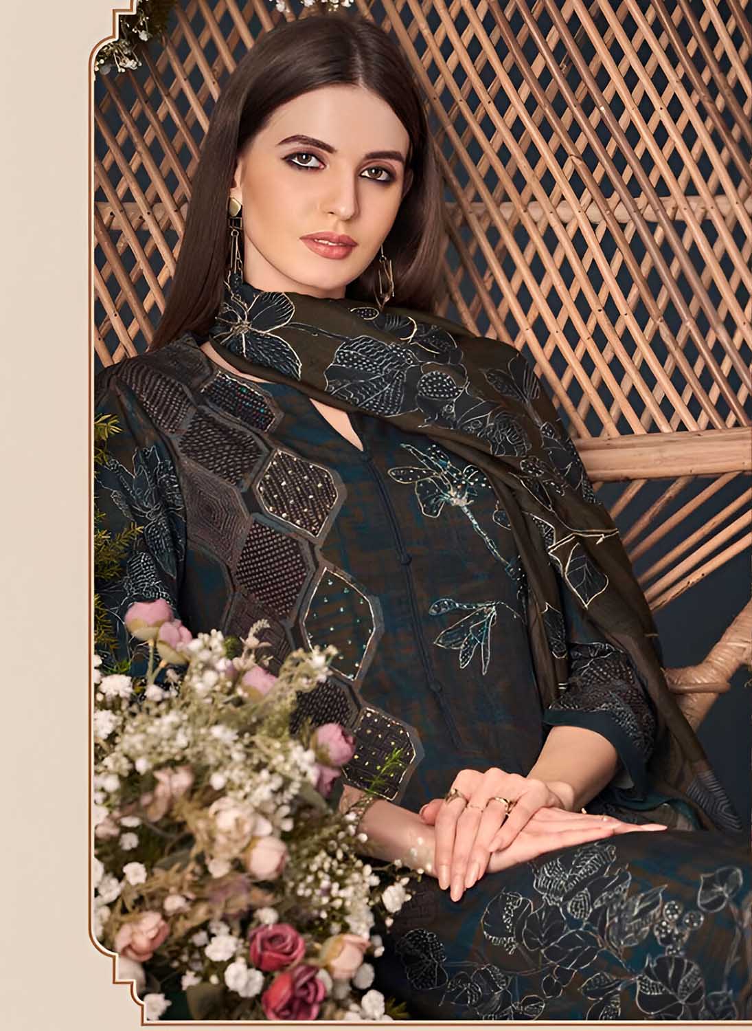 Unstitched Pure Pashmina Winter Salwar Suit Dress Material for Ladies Esta Designs