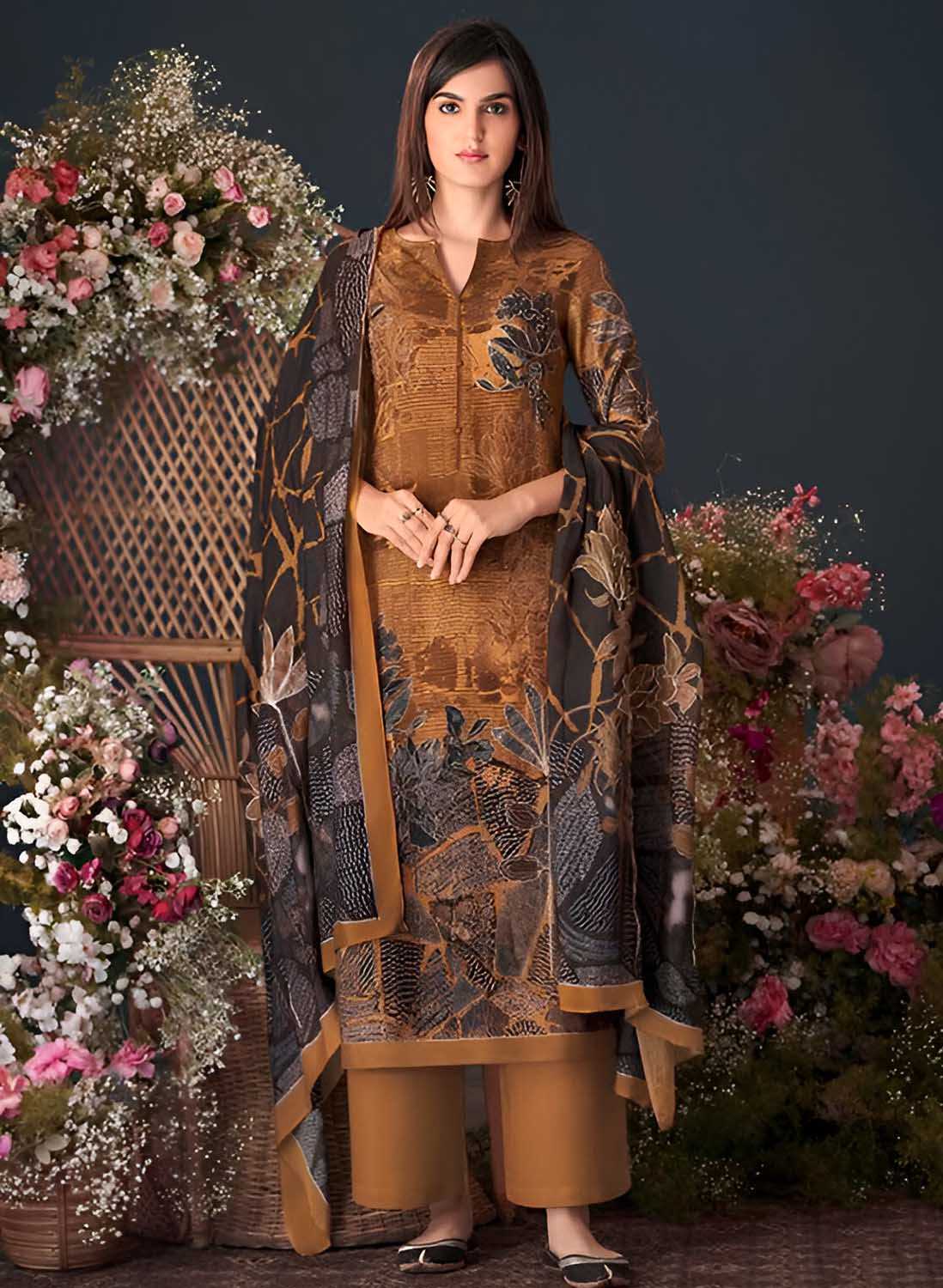 Unstitched Printed Pashmina Winter Suit Dress Material for Women Esta Designs