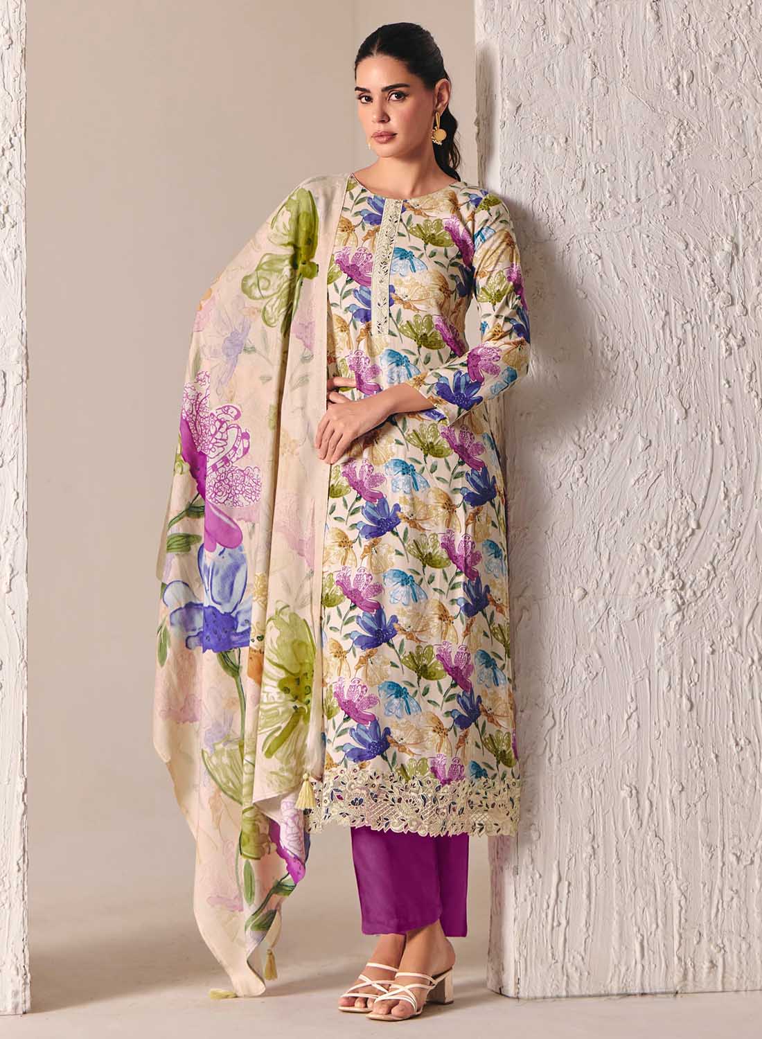 Unstitched Pashmina Winter Salwar Suit Set Dress Material for Women