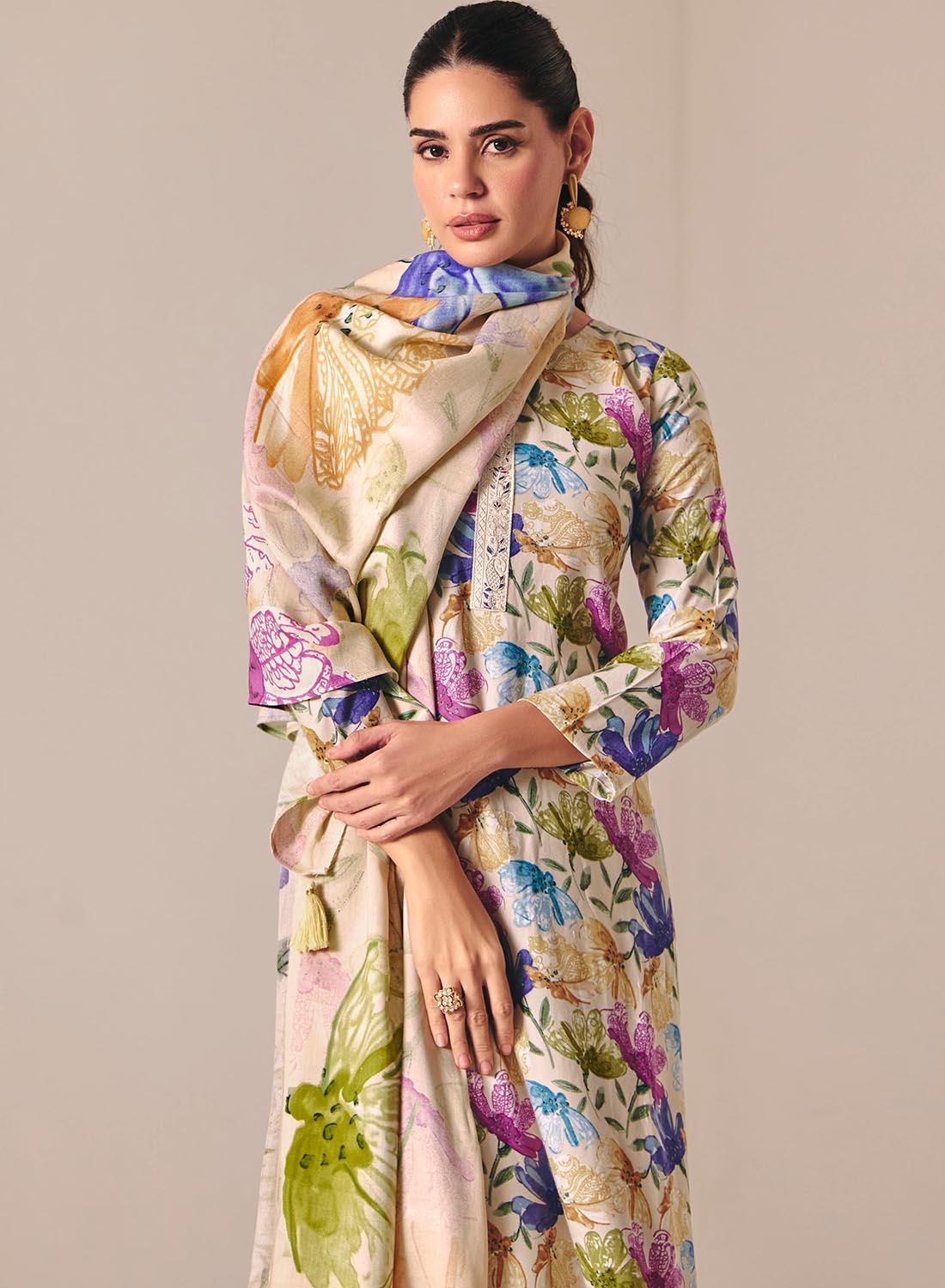 Unstitched Pashmina Winter Salwar Suit Set Dress Material for Women