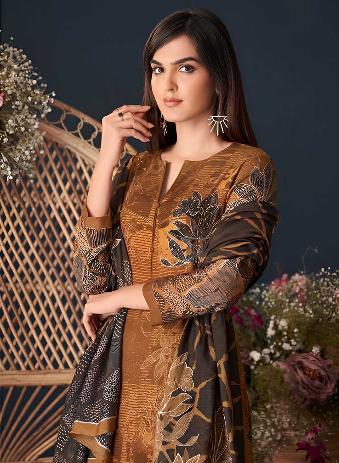 Unstitched Printed Pashmina Winter Suit Dress Material for Women Esta Designs