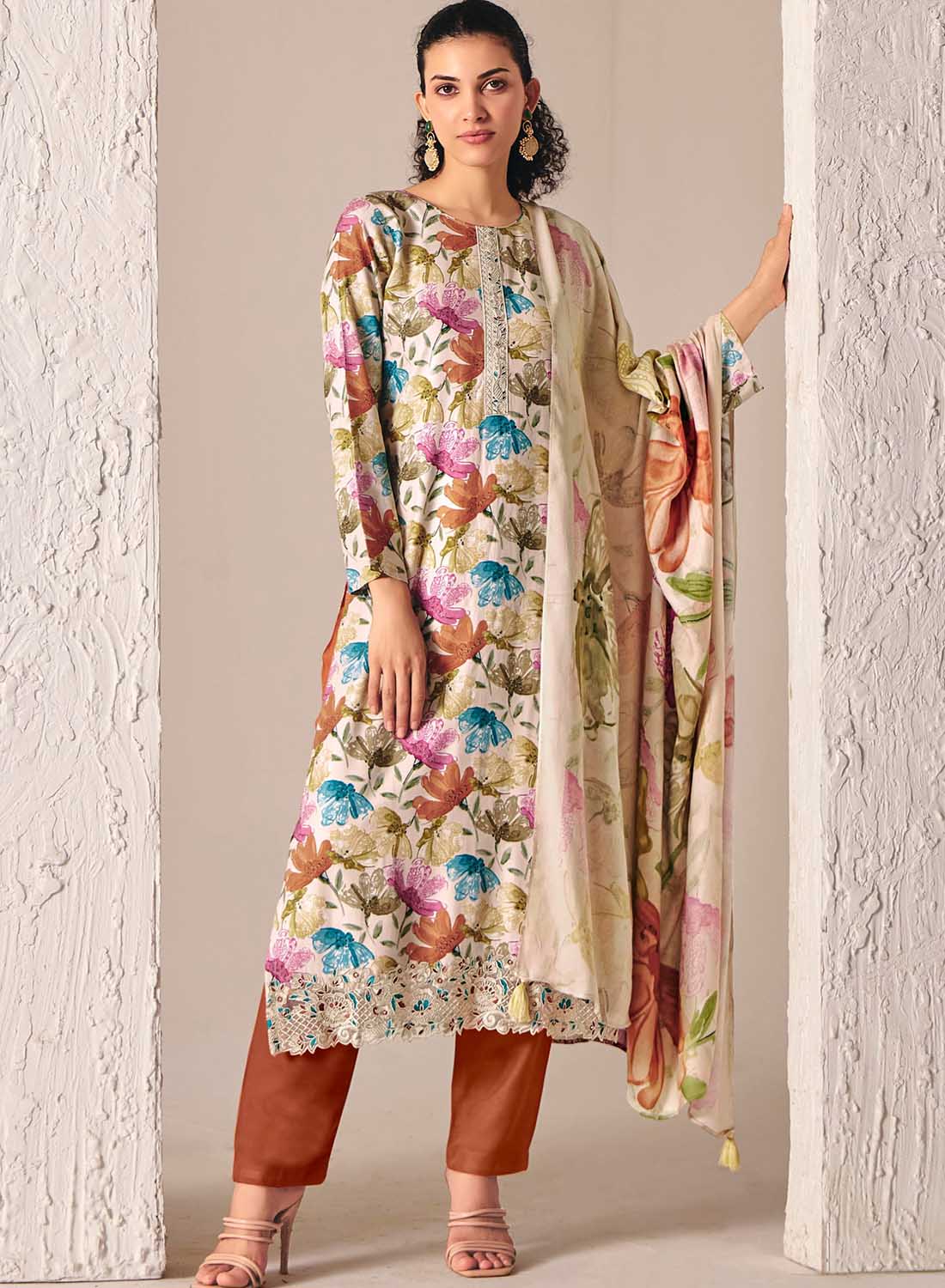 Unstitched Pashmina Winter Salwar Suit Set Fabric Material for Women