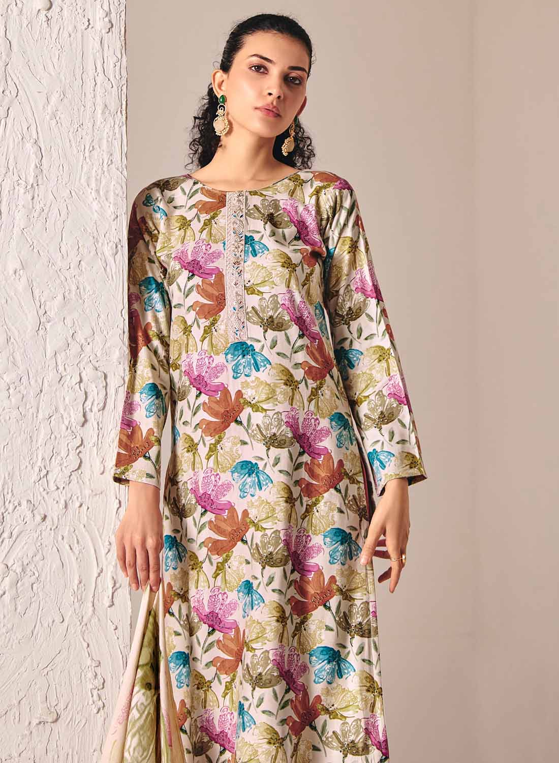 Unstitched Pashmina Winter Salwar Suit Set Fabric Material for Women